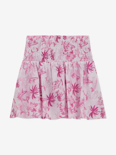 Guess Girls Palm Tree Mini Skirt In Pink