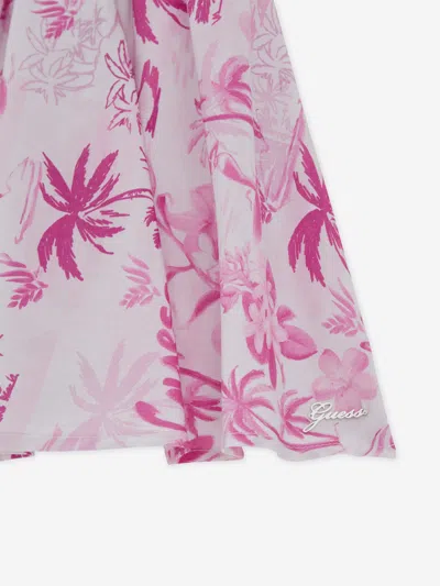 Guess Girls Palm Tree Mini Skirt In Pink