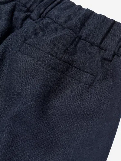 Fendi Boys Flannel Trousers In Blue