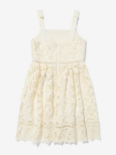 Self-portrait Girls Bow Lace Dress In White