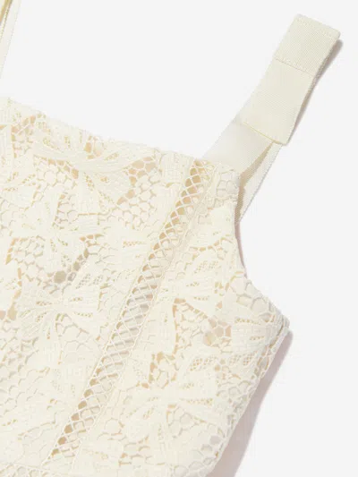 Self-portrait Girls Bow Lace Dress In White