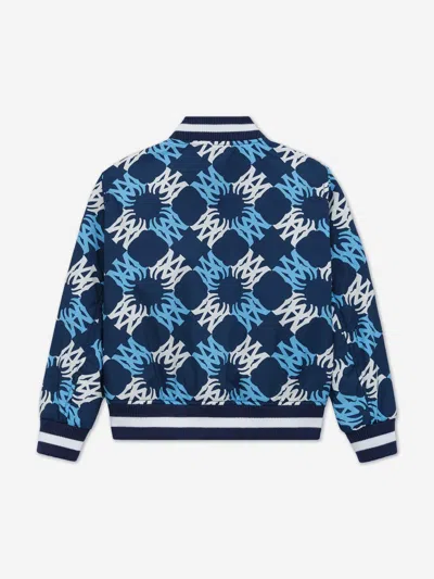 Amiri Kid's Ma Quad Bomber Jacket In Blue
