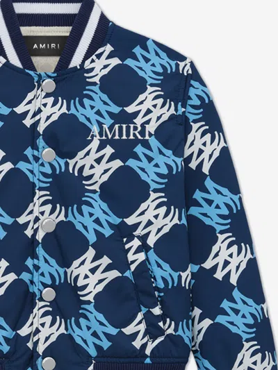 Amiri Kid's Ma Quad Bomber Jacket In Blue