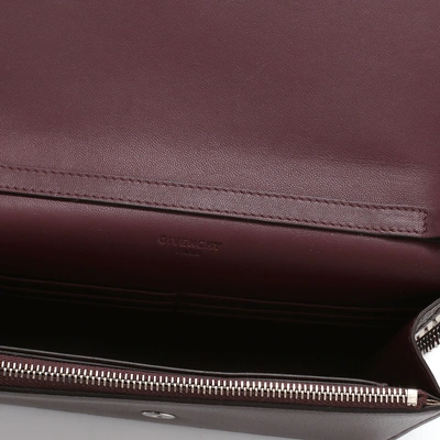 Shop Givenchy Pandora Wallet In Oxblood