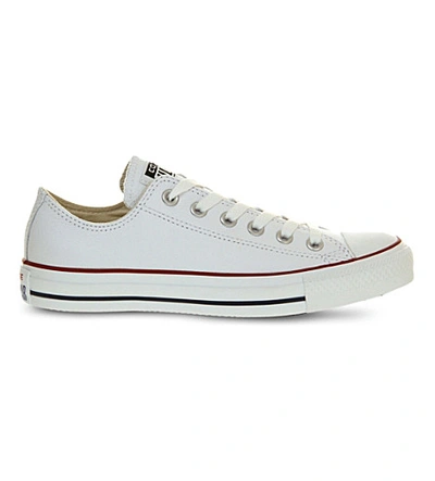 Shop Converse All Star Low-top Leather Trainers In Optical White