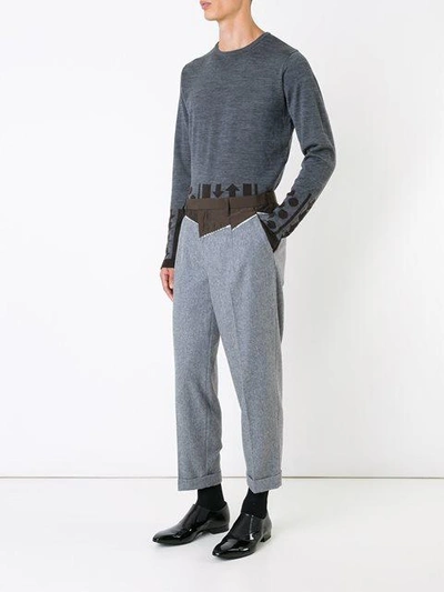 Shop Kolor Patchwork Trousers - Grey