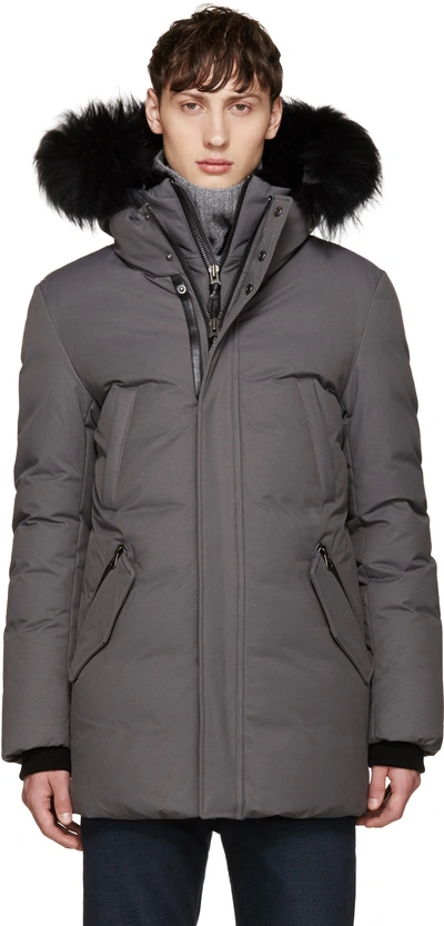 Mackage Edward-bc Lux Down Jacket W/fur-lined Hood, Slate
