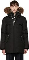 Mackage Edward Fur Trim Hooded Jacket In Black