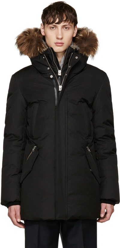 Mackage Edward Fur Trim Hooded Jacket In Black