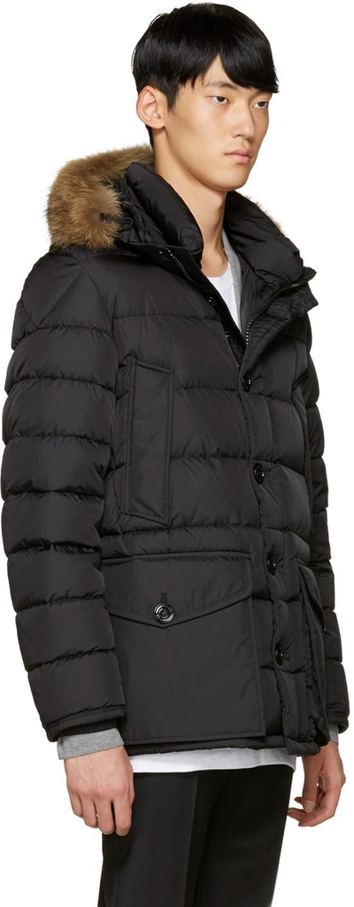 Shop Moncler Black Down Cluny Parka