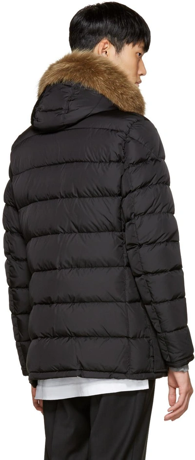 Moncler Cluny Fur-trimmed Quilted-down Coat In 999-black | ModeSens