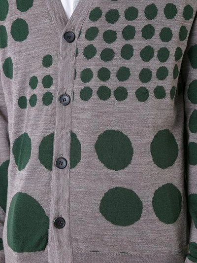 Shop Kolor Dot Pattern Cardigan - Grey