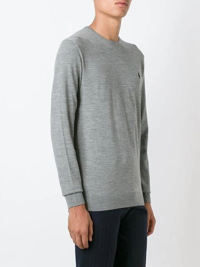 Shop Polo Ralph Lauren Logo Sweater - Grey