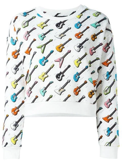 Jeremy Scott Guitar Print Sweatshirt In White