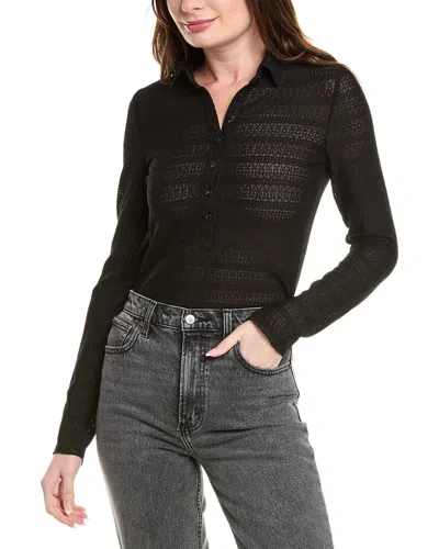 Rag & Bone Julia Polo Shirt In Black