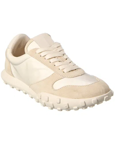 Jil Sander Nylon & Suede Sneaker In White