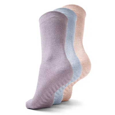 Gripjoy Women's Crew Socks With Grips (pack Of 3) In Multi