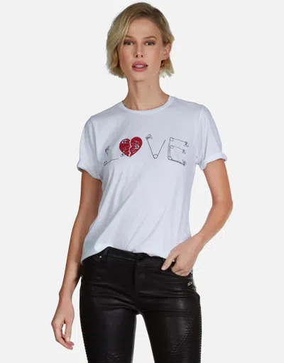 Lauren Moshi Croft Safety Pin Love In White