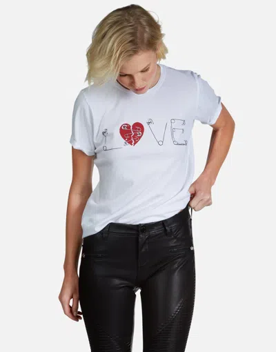 Lauren Moshi Croft Safety Pin Love In White