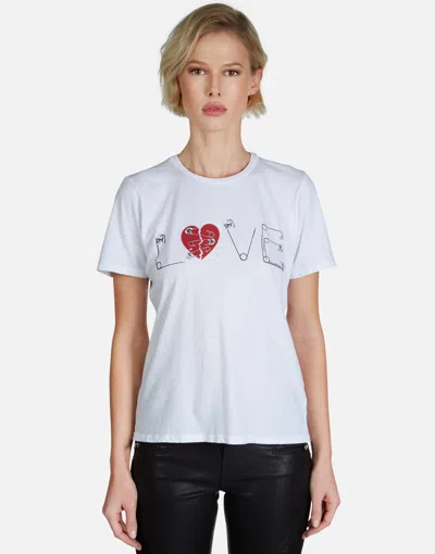 Lauren Moshi Croft Safety Pin Love In White