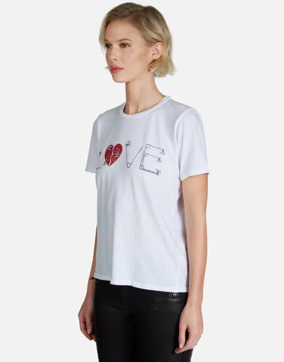 Lauren Moshi Croft Safety Pin Love In White