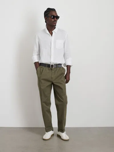 Alex Mill Standard Pleated Pant In Chino In Olive Grey