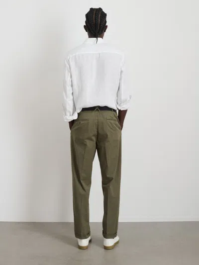 Alex Mill Standard Pleated Pant In Chino In Olive Grey