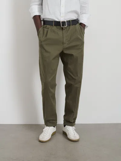 Alex Mill Standard Pleated Pant In Chino In Olive Grey