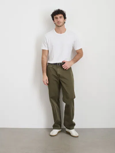 Alex Mill Straight Leg Pant In Vintage Wash Chino In Deep Moss