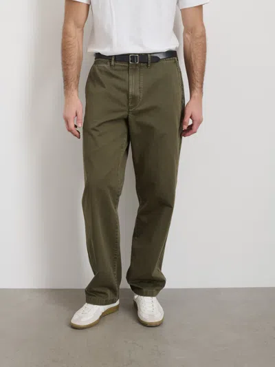 Alex Mill Straight Leg Pant In Vintage Wash Chino In Deep Moss