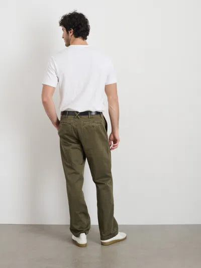 Alex Mill Straight Leg Pant In Vintage Wash Chino In Deep Moss