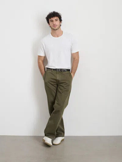 Alex Mill Straight Leg Pant In Vintage Wash Chino In Deep Moss