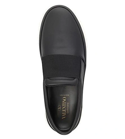 Shop Valentino Point Break Leather Skate Shoes In Black