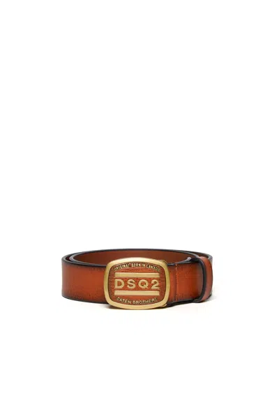 Dsquared2 Cintura In Pelle Con Fibbia Dsq2 In Brown