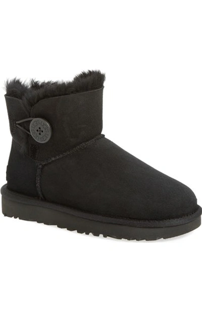 Ugg Bailey Button I Low Heels Ankle Boots In Black Suede | ModeSens