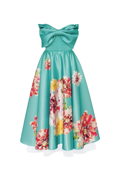Milla Playful Floral Midi Dress With Bow In Multi