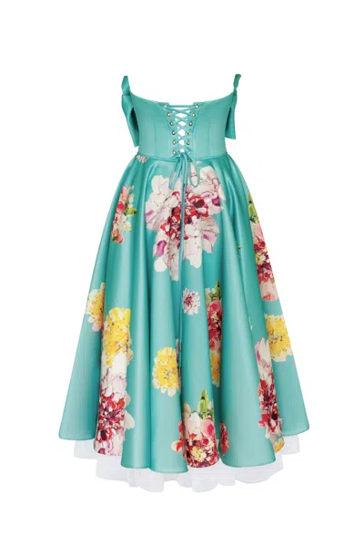 Milla Playful Floral Midi Dress With Bow In Multi