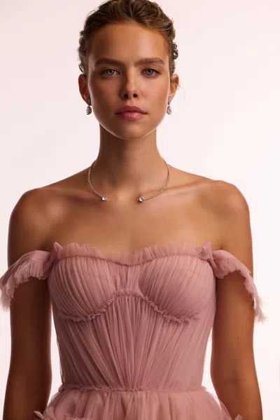 Milla Flirty Ruffled Tulle Mini Dress In Misty Rose