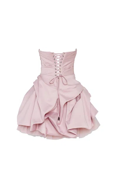 Milla Rosette Mini Dress In Misty Rose, Glow-up In Misty Rose