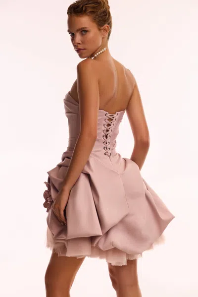 Milla Rosette Mini Dress In Misty Rose, Glow-up In Misty Rose