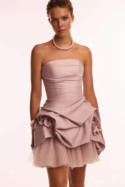 Milla Rosette Mini Dress In Misty Rose, Glow-up In Misty Rose