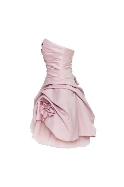 Milla Rosette Mini Dress In Misty Rose, Glow-up In Misty Rose
