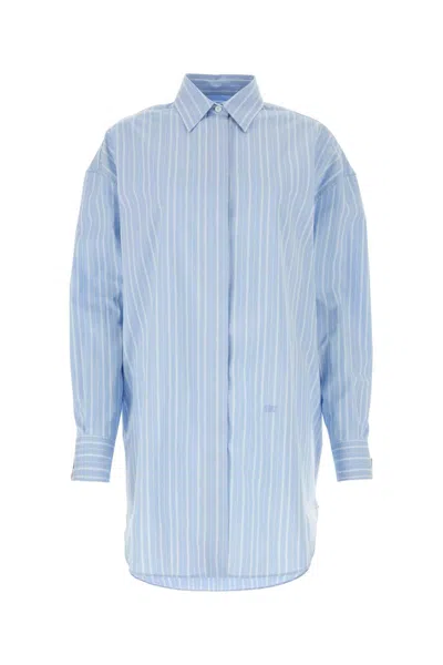 Off-white Embroidered Poplin Shirt Dress