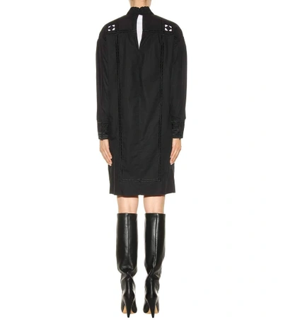 Shop Isabel Marant Samuel Embroidered Cotton Dress In Black