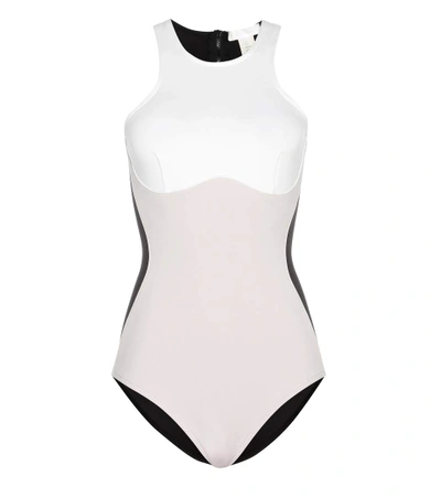 Shop Stella Mccartney Stella Iconic Colour Block Swimsuit In Multicolor