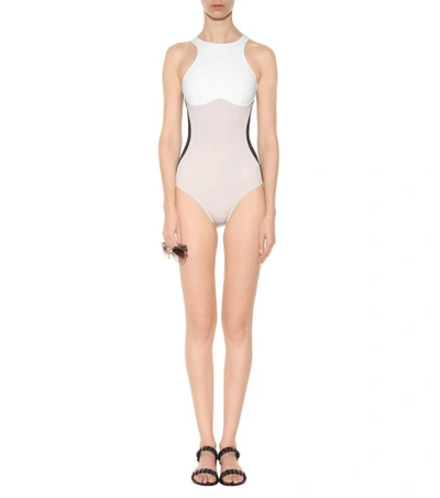 Shop Stella Mccartney Stella Iconic Colour Block Swimsuit In Multicolor