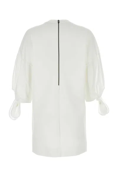 Max Mara White Stretch Nylon Blend Agora T-shirt Mini Dress