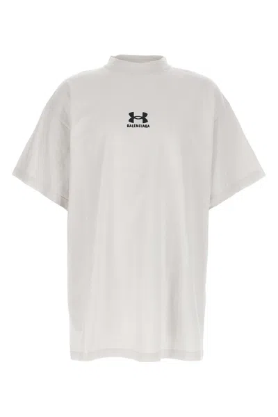 Balenciaga Chalk Cottonx Under Armour Oversize T-shirt In Gray