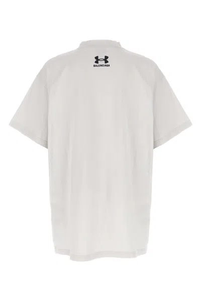 Balenciaga Chalk Cottonx Under Armour Oversize T-shirt In Gray