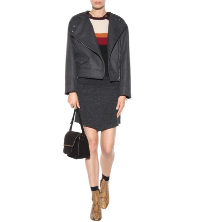 Shop Isabel Marant Étoile Esther Virgin Wool-blend Jacket In Grey